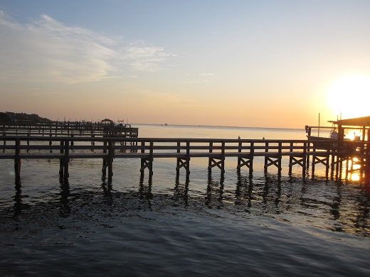 Southport NC picture of the river and a pier